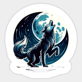 Midnight Howl - Mystique of the Moonlit Wolf Sticker